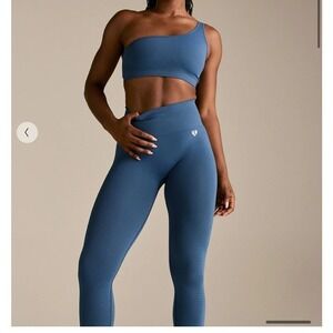 NEW Womens Best Power Seamless Leggings Blueberry Blue Size Large